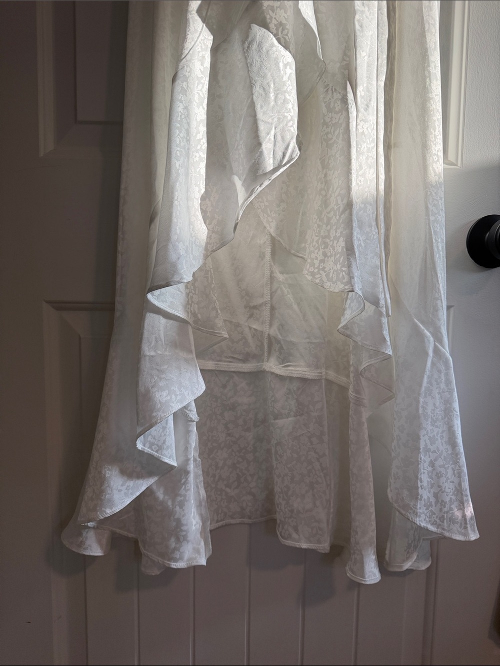 Altar'd State White High-Low Ruffle Wrap Dress - Picture 6 of 8